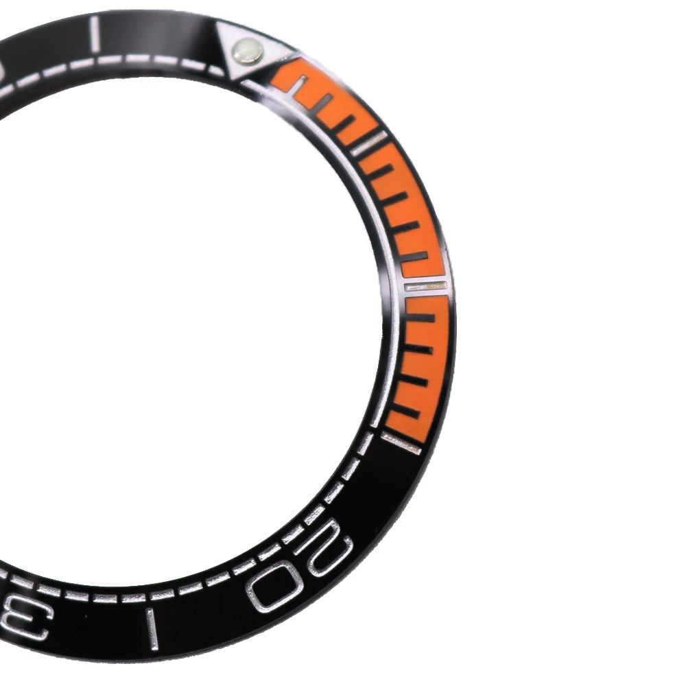 Rolamy TOP Watch Bezel Ceramic Black Orange Silver Writing 41.5mm outside For Omega SEAMASTER PLANET OCEAN 600M COLLECTION