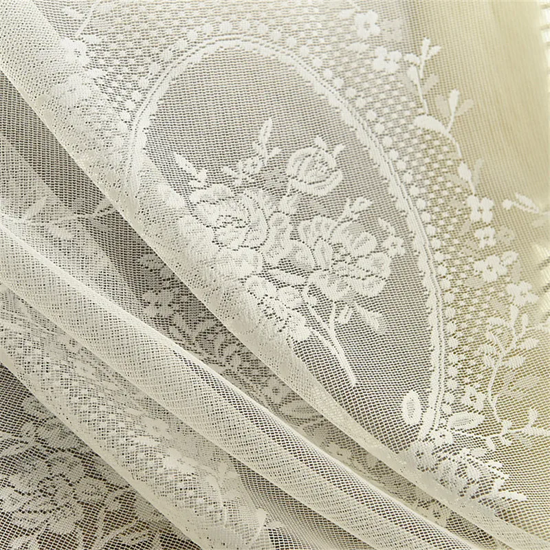 White Lace Tulle Curtain for Kitchen Curtains Living Room Sheer European Design Drapes | Дом и сад