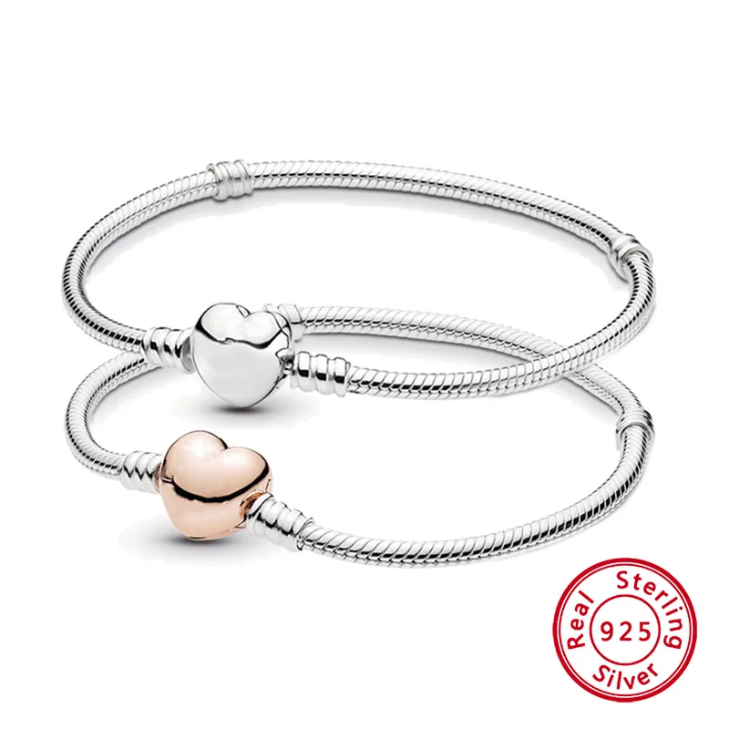 

Charm DIY Gift Adjuestable Heart 925 Sterling Silver Bracelets Original Design Beauty Bangles Female Fashion Women Jewelry