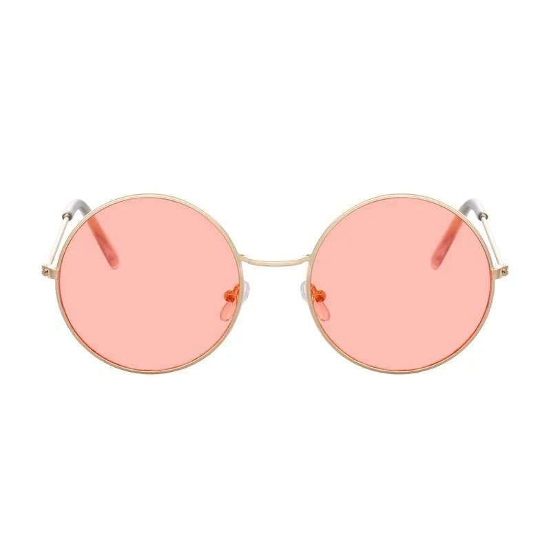 Солнцезащитные очки женские Круглые желтые и фиолетовые в стиле ретро