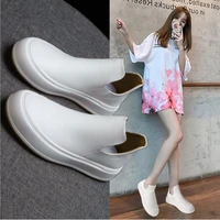 2021 autumn new high top small white shoes womens leather flat bottomed womens shoes versatile casual sports board shoes