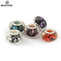 2pcslot resin glossy inner flower bauhinia big hole beads diy accessories loose beads european style brand women accessories