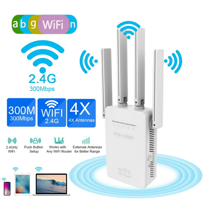 Сетевой ретранслятор сигнала Wi Fi 300 Мбит/с домашняя сеть 802.11b/g/n 2 порта дальность