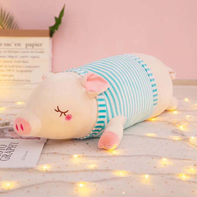 Cute Pig Pillows Wearing Plush Toy Super Soft Cartoon Pregnancy Pillow 60cm 110cm Long To Sleep Vs Pink Blue Brown | Дом и сад