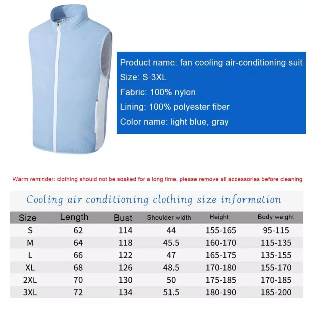 

Summer cooling vest sunscreen usb smart electric fan men and women air conditioning clothes outdoor work clothes breathable cool