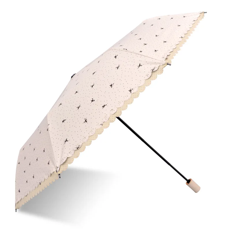 Портативный Ветрозащитный Зонт для женщин складывается в три раза защита от УФ