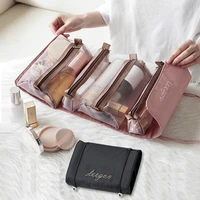 detachable nylon makeup bag new portable large capacity four in one portable folding travel cosmetic storage toilet bag