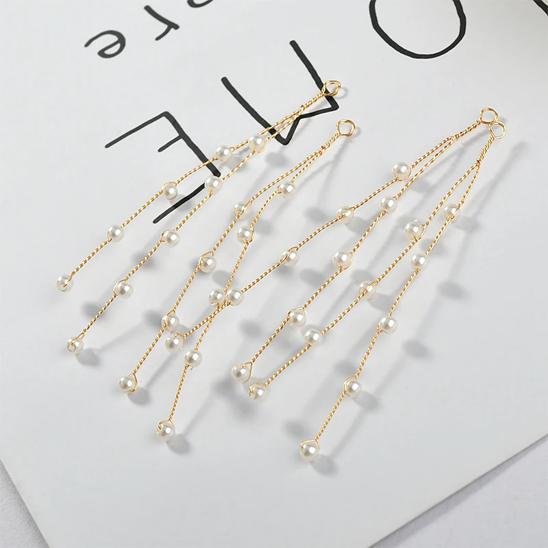 Поддерживает искусственную жемчужную ветку тканые длинные регулируемые серьги