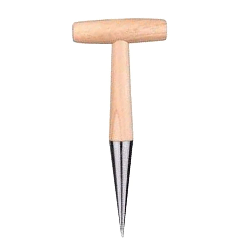 

Stainless Steel Dibber for Planting Outdoor Loosen Accessory Plant Wood Handle Punch Hole Tools Garden Practical
