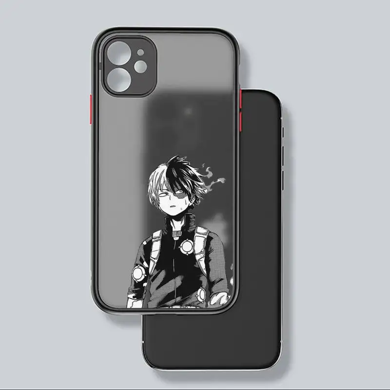 

Japan Anime My Hero Academia Phone Case black matte transparent For iPhone 7 8 x xs xr 11 12 pro plus mini max Clear Funda