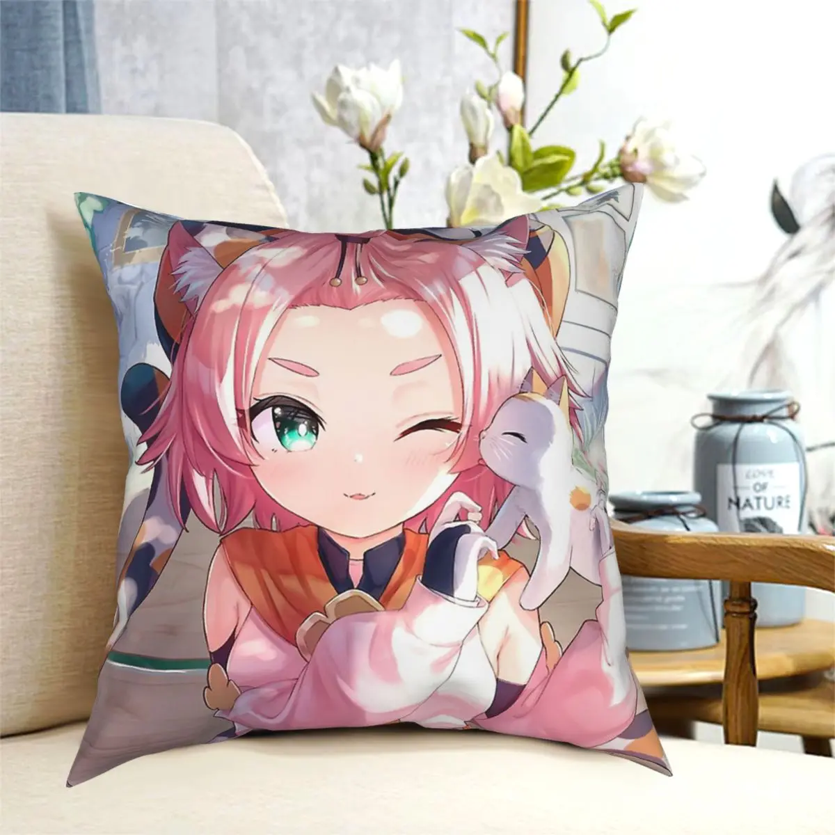Девочка Подушка Чехол Genshin воздействия Размеры 30 40 45 50 Hugpillow чехлы чехол типа