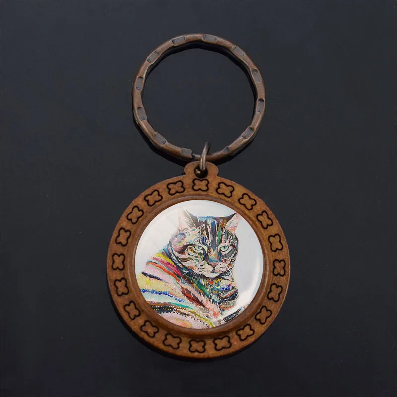 Очаровательный деревянный брелок ручной работы Artest Акварельная живопись