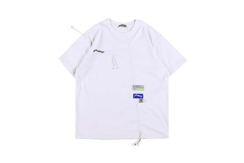 

2020 New Style Adererror Ropes T-Shirt Men Women Couples Tees Oversized Label Patchwork T Shirt Men