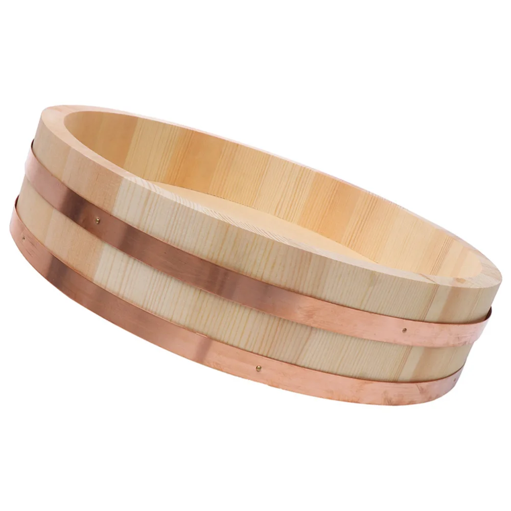 

1Pc Wood Bibimbap Bowl Sushi Rice Mixing Tub Sushi Rice Bowl (Burlywood)