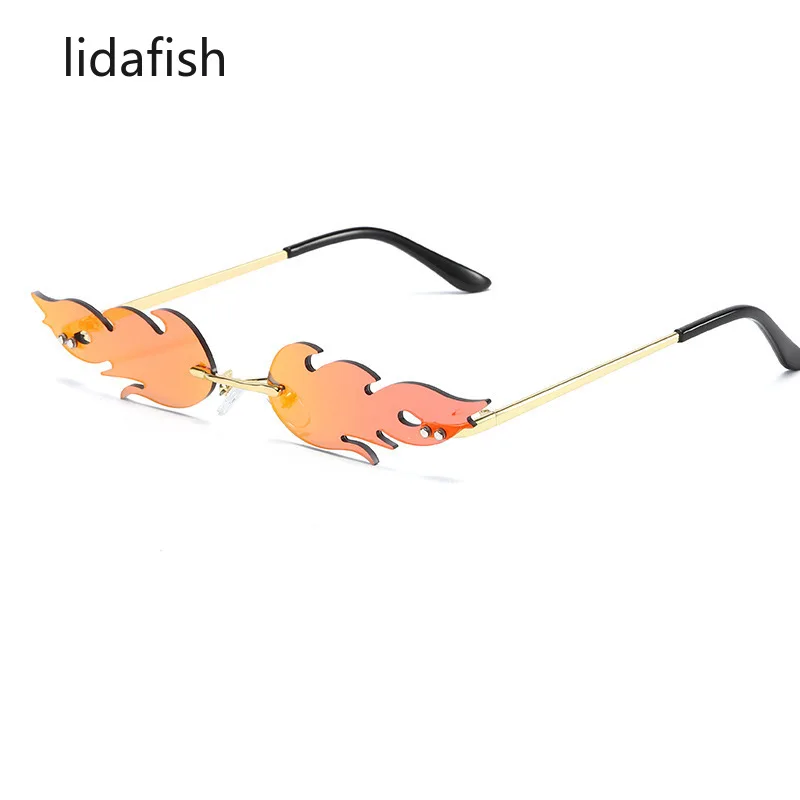 

Lidafish огонь очки солнечные очки волны для Для женщин металлические солнцезащитные очки Бамбук вечерние личность Веселые солнечные очки UV400