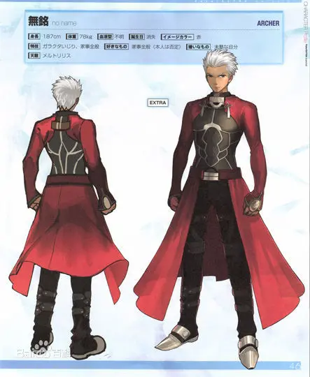 Fate GO экстра последний Encore EMIYA FGO Archer нет имени нарезаны назад серебристо серые