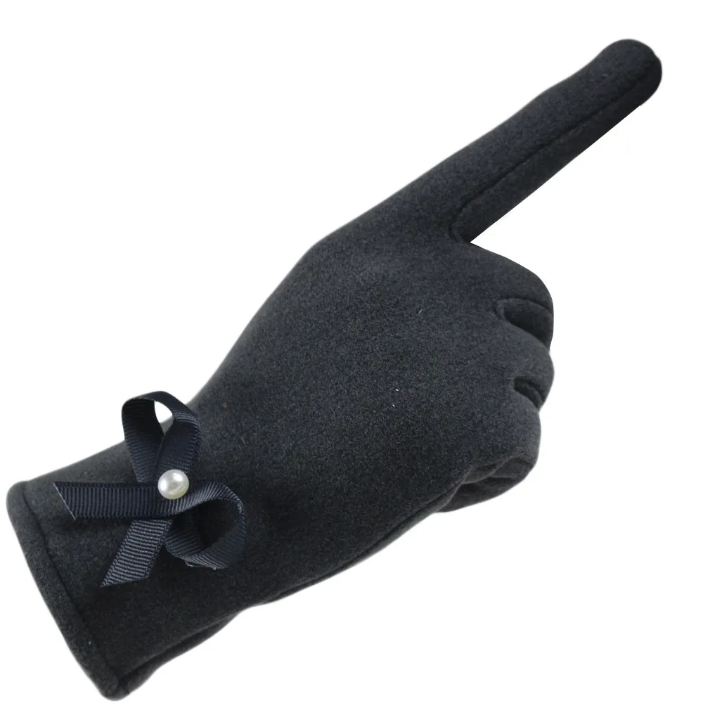 

Rabbit fur non-fleece touch screen gloves ski female autumn and winter outdoor cycling electric bike gloves bow free shipping