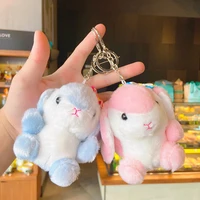 kawaii rabbit bunny cartoon plush toy women keychain on the phone for backpacks car pendants boy girl kids soft stuffed gift