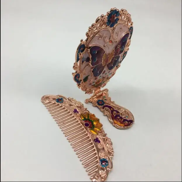 Портативное складное зеркало для макияжа в европейском ретро стиле настольные