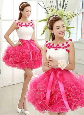 Женское Короткое платье до колен небесно-голубое для подружки невесты банкета