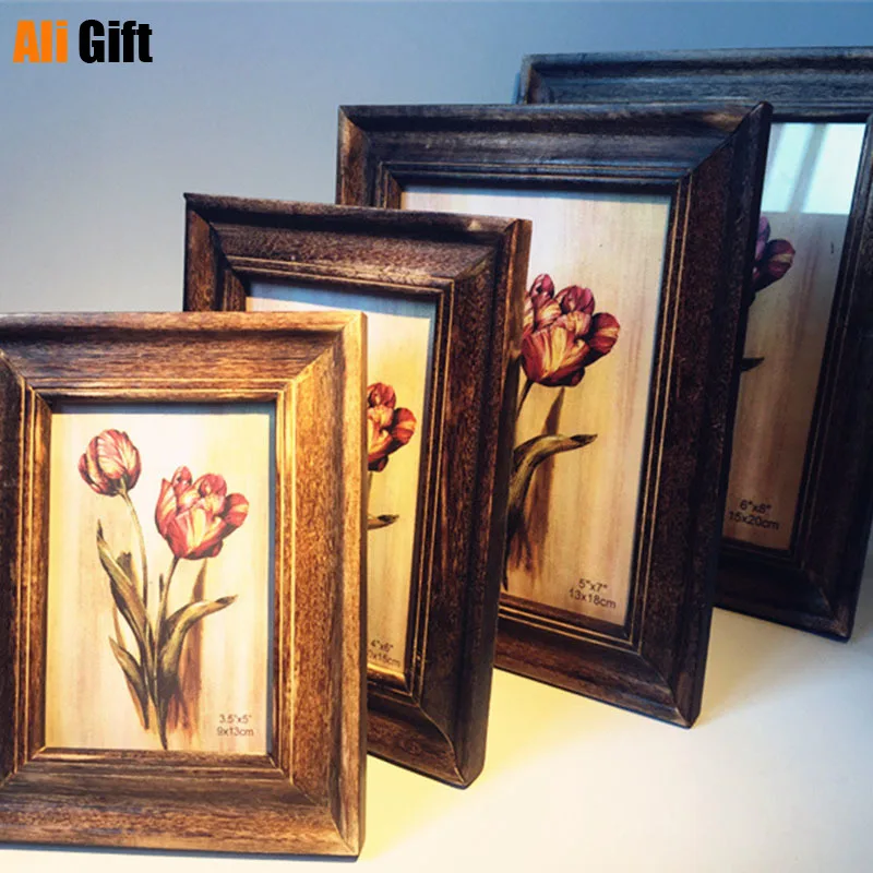 

Креативная фоторамка из массива дерева в стиле ретро, 5 дюймов, 6 дюймов, 7 дюймов, 8 дюймов, 10 дюймов, A4, A3, набор для настенного украшения дома, ...