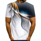 Мужская футболка с 3D-принтом, с молнией, с коротким рукавом