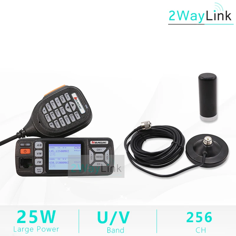 Add Mini Ant Baojie BJ-318 автомобиля иди и болтай Walkie Talkie радио двухдиапазонный УКВ UHF Мобильная радиосвязь 20/25 Вт иди и болтай Walkie Talkie “иди и 10 km автомобильные радио 10 км обновление BJ-218 Z218 - Цвет: Add Mini Ant
