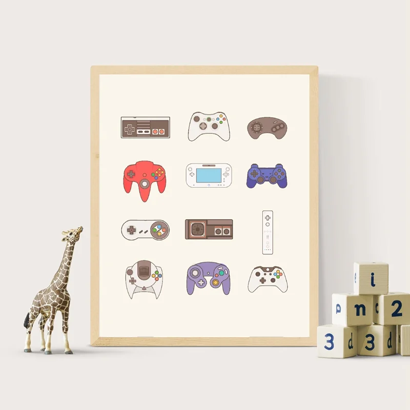 Модульное украшение для дома настенная Картина на холсте игровой контроллер
