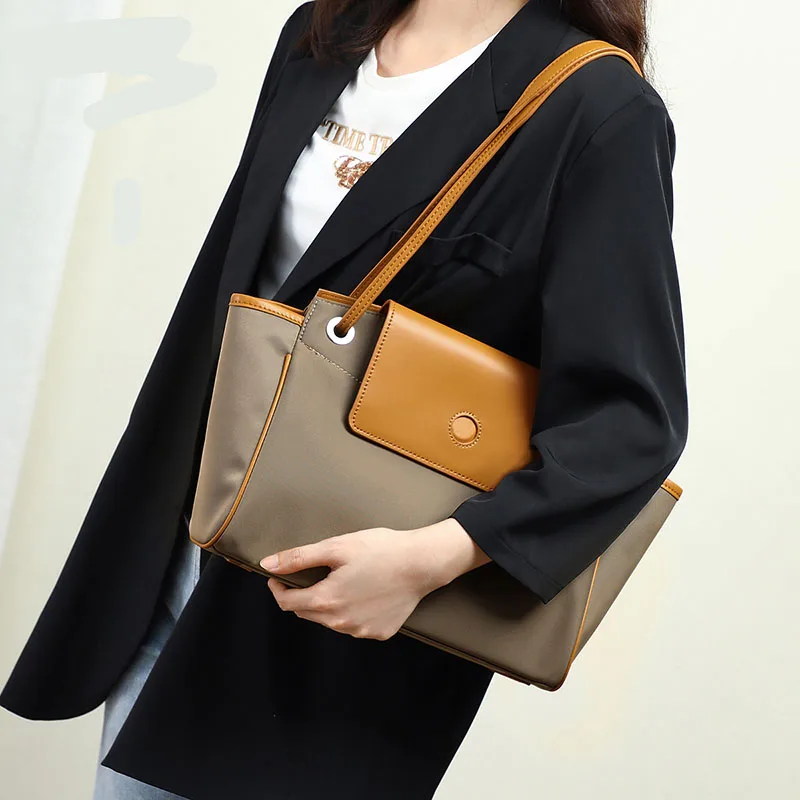 Woman Bag Shopper Large Oxford Handbag Leather Brown Vintage Fashion Mini Summer Womans Shoulder Bags New 2021