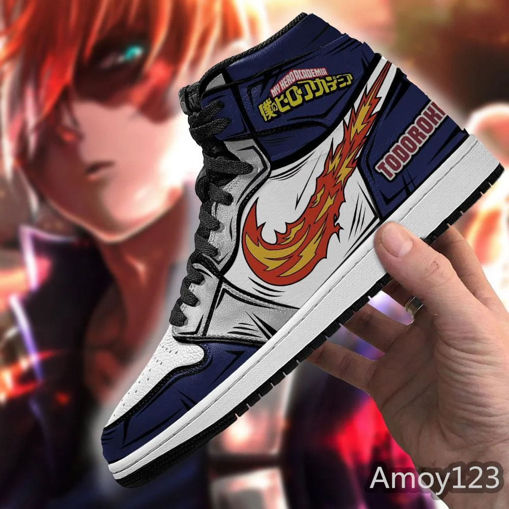 

2021 summer new casual fashion Shoto Todoroki Sneakers Ice And Fire My Hero Academia Anime Shoes Custom