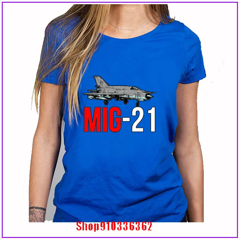 Женские модные дизайнерские топы MIG 21 Jet Air Plane Повседневная футболка крутая белая