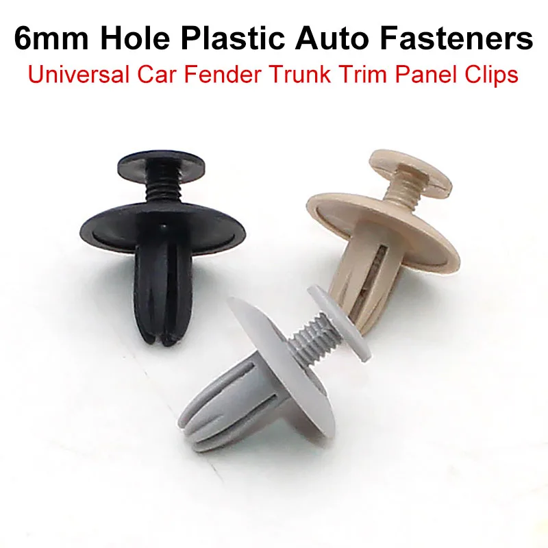 100 шт. 6 мм бежево серые Зажимы Пластиковые Автомобильные крепежные заклепки