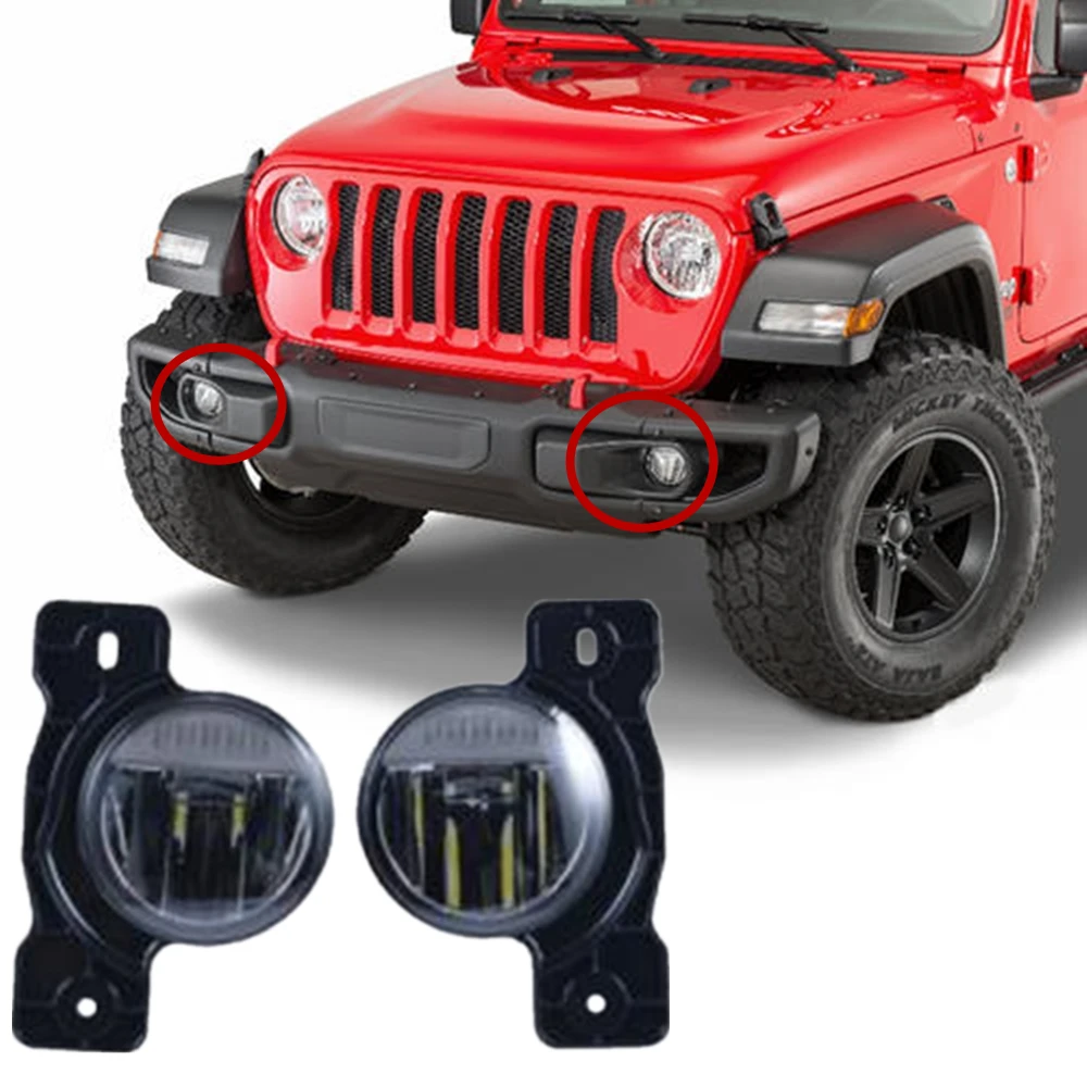 Автомобильные светодиодные противотуманные фары 12 В на передний бампер для Jeep