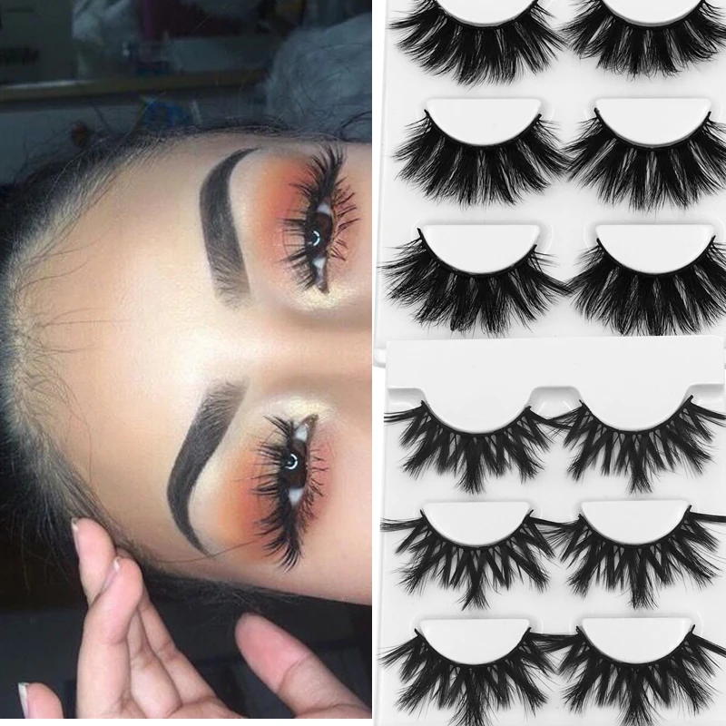 3 пары 3D натуральные накладные ресницы норковые мягкие для наращивания макияж 27