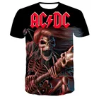 Мужская и женская футболка с 3D-принтом, повседневная забавная футболка с надписью Rock, ACDC, лето 2021