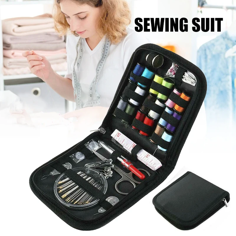 

Set of 70 Sewing Kit with Zipper Bag Needle Thread Measure Scissor Thimble Set Sewing Tool Accessories for Home Adult KI