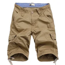 

Summer new fashion brand ins multi bag seven point overalls plus size straight baggy men's shorts