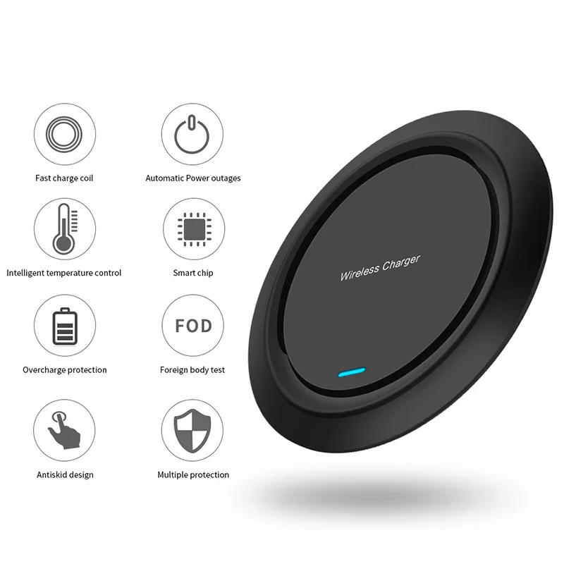 Qi Wireless Charger Fast Charging Pad For iPhone 11 pro X Xs MAX XR 8 plus Samsung S10 S10e S8 S9 Note 9 USB Phone | Мобильные