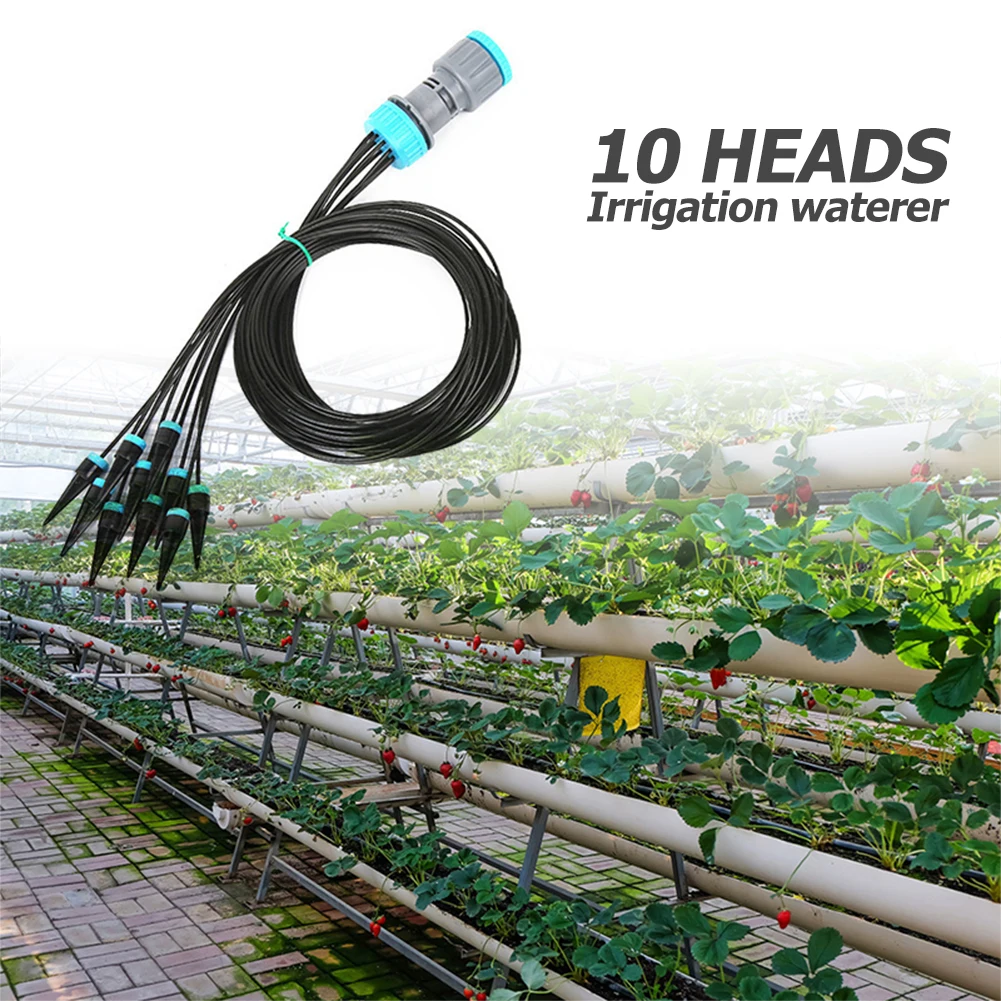 Garden Irrigation System 10 Head Permeating Automatic Watering Device Adjustable Greenhouse Plant for Flowerpot | Дом и сад