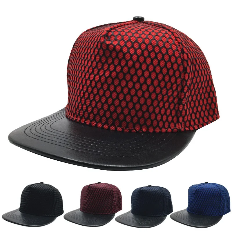 

2020 New Fashion Men Women PU Leather Sun Visor Snapback Flat Dance Street Trendy Hats adjustable Baseball Cap Hip Hop Caps