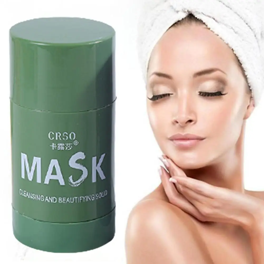 

Green Green Tea Mud Mask Oil Control Eggplant Anti Acne Cleansing Mask Clay Stick Eggplant Skin Care Whitening Mask
