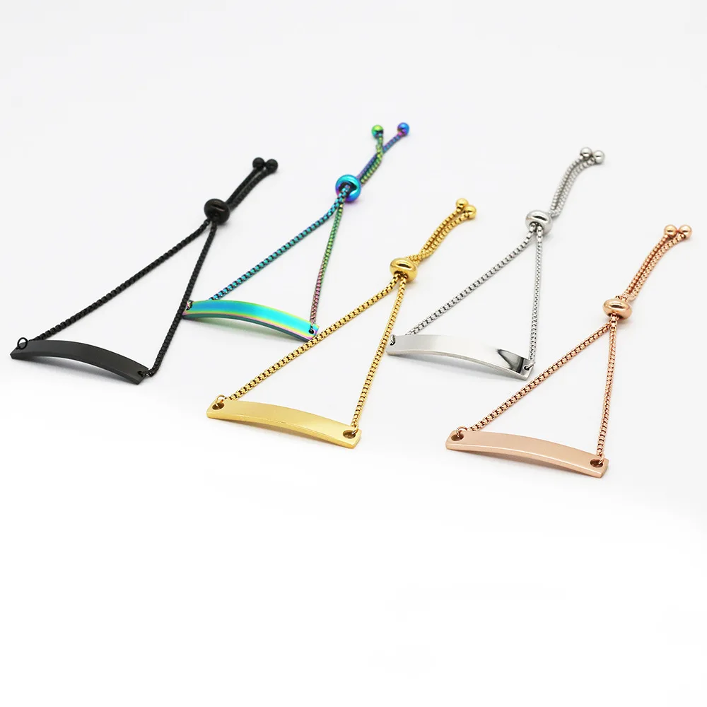 Personalize Adjustable Bracelet Customized Name Bangles Stainless Steel Words Engraving Letter Heart Chain Family Baby Mon Gifts