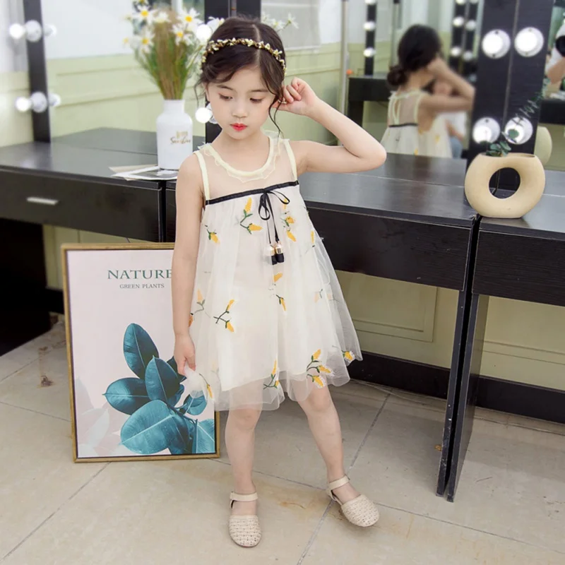 2019 горячая Распродажа летнее платье для маленьких девочек без рукавов с