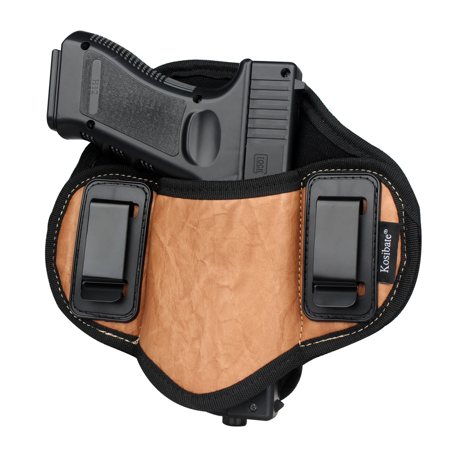 

Kosibate Hunting Holster PU Leather Concealed for Gun Pistol For Glock 17 19 23 32 Sig Sauer P250 P224 Beretta 92 Taurus Pancake