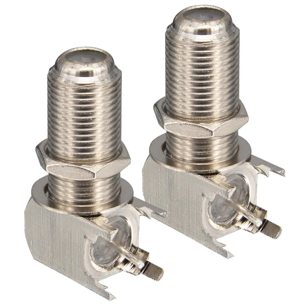 2 шт. F Женский Разъем RF коаксиальный разъем под прямым углом с печатной платой|angle