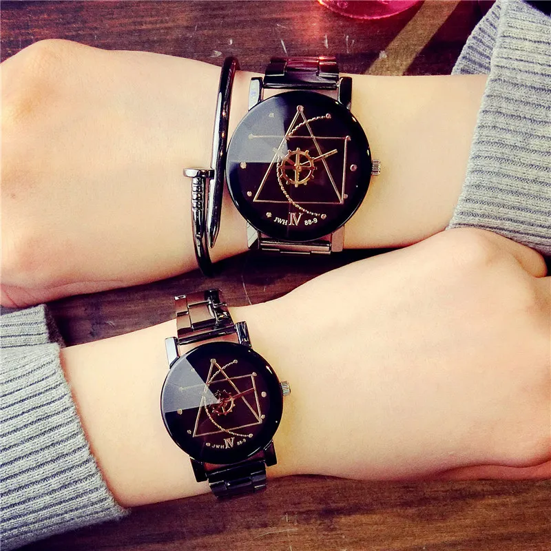 

Korean Style Simple Female Student Fashion Trend Men's Steel Band Waterproof Quartz Couple Watch