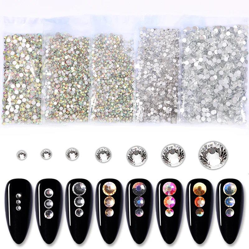 1440 шт смешанные размеры Стразы с плоской задней поверхностью DIY Самоцветы