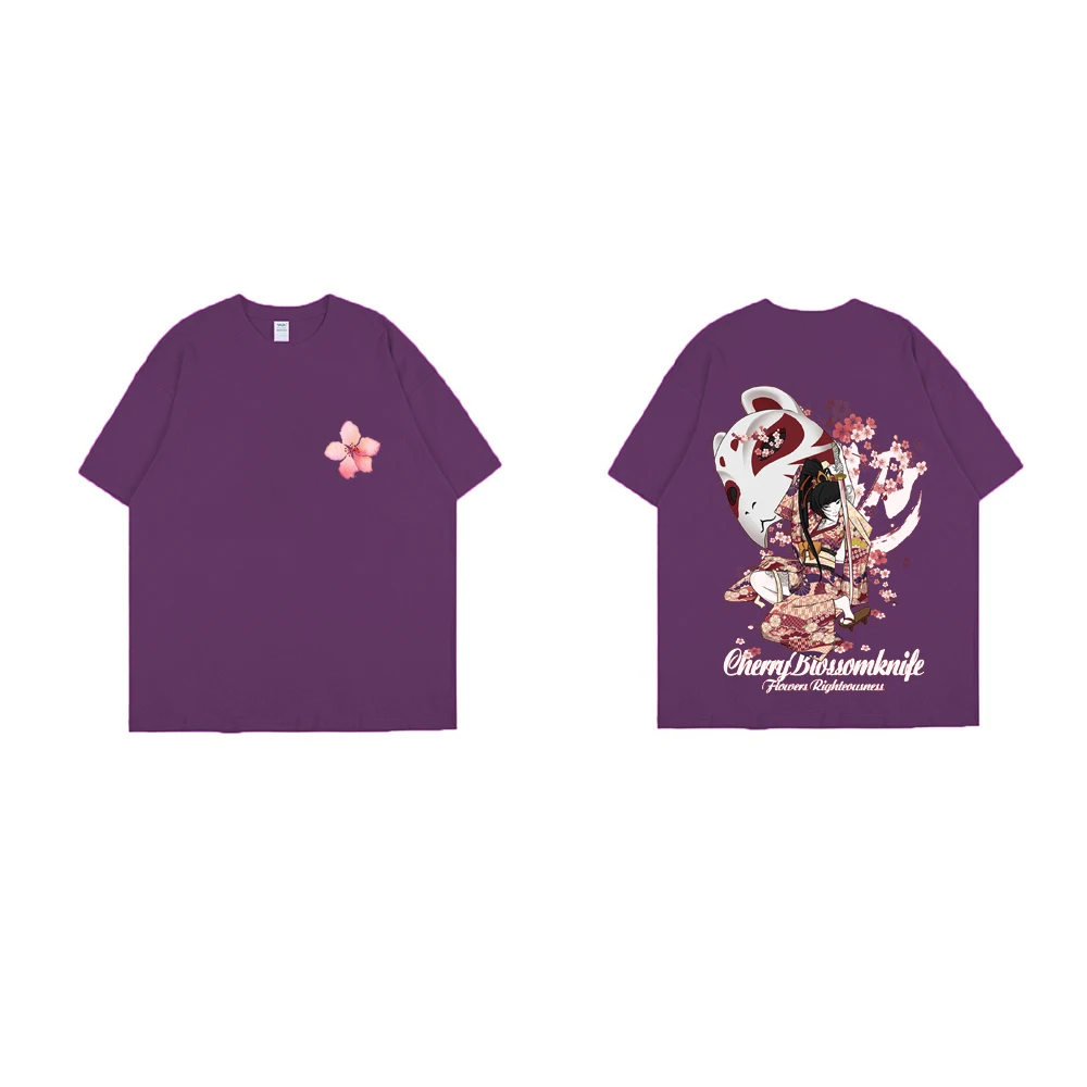 

Men T-shis 2021 Japane style Harajuku Anime Printed Sho Mouwen T-shis Summer Hip Hop Casl Katoen Tops Te Streetwr