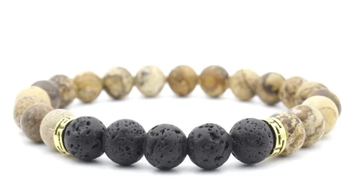 8 мм gdf2 регулируемое черное изображение каменная бусина черный вулканический