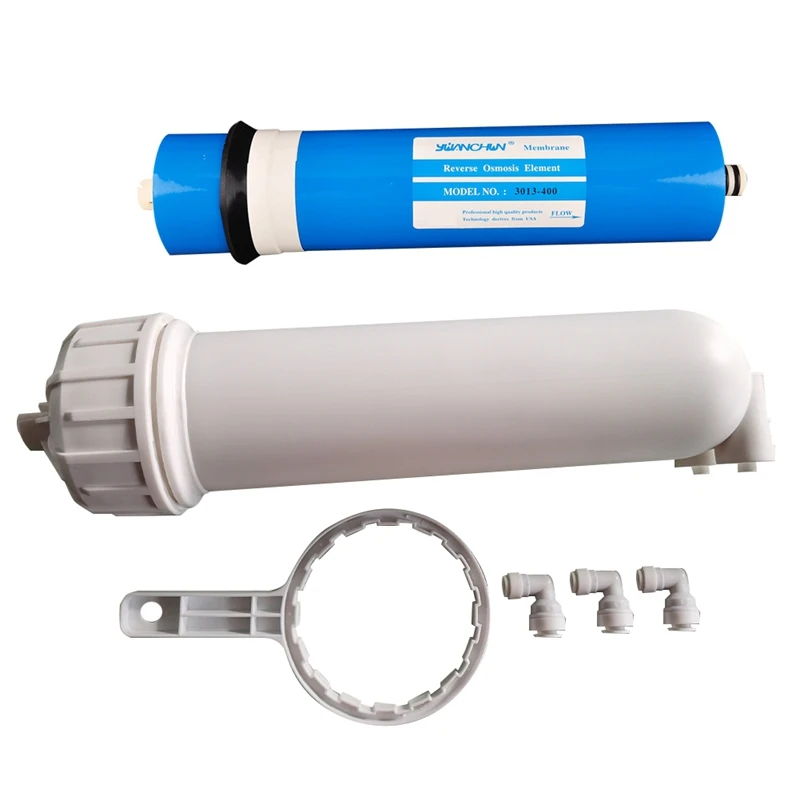 

Мембрана обратного осмоса 400 GPD RO, фитинги быстрого подключения 1/4 дюйма, для домашней системы фильтрации питьевой воды